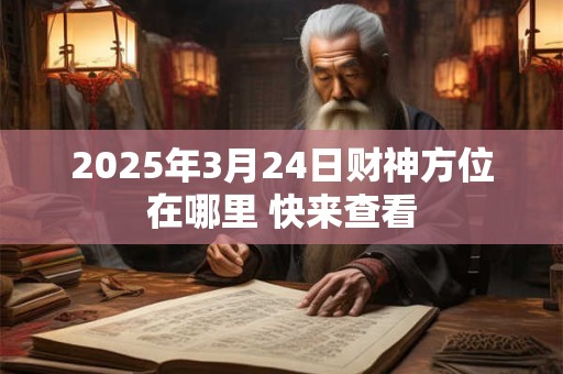 2025年3月24日财神方位在哪里 快来查看