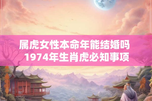 属虎女性本命年能结婚吗 1974年生肖虎必知事项