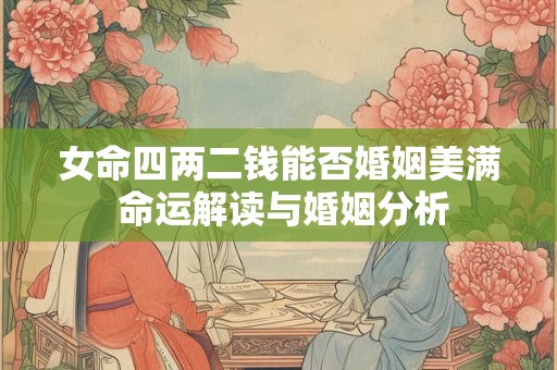 女命四两二钱能否婚姻美满 命运解读与婚姻分析