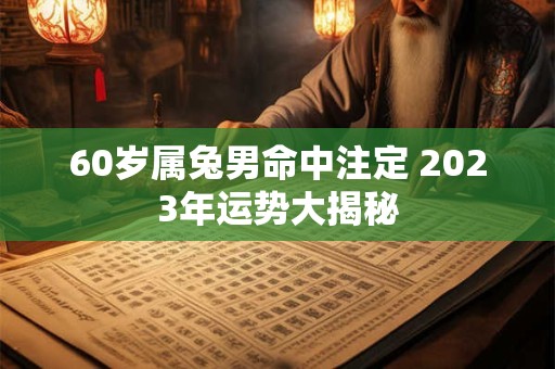60岁属兔男命中注定 2023年运势大揭秘