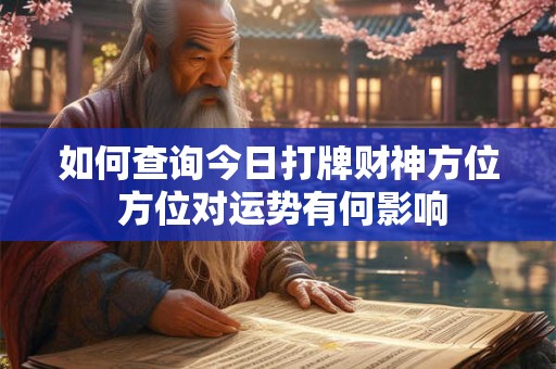 如何查询今日打牌财神方位 方位对运势有何影响