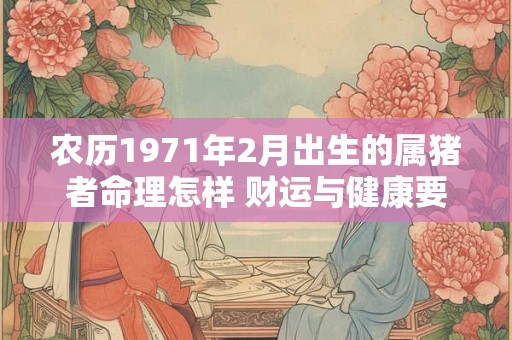 农历1971年2月出生的属猪者命理怎样 财运与健康要注意什么