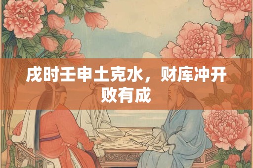 戌时壬申土克水，财库冲开败有成