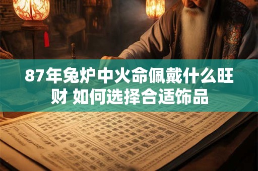 87年兔炉中火命佩戴什么旺财 如何选择合适饰品