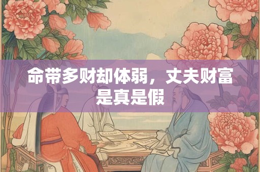 详细阅读:命带多财却体弱,丈夫财富是真是假 命带多财却体弱,丈夫财富是真是假
