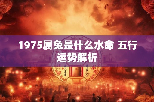 1975属兔是什么水命 五行运势解析