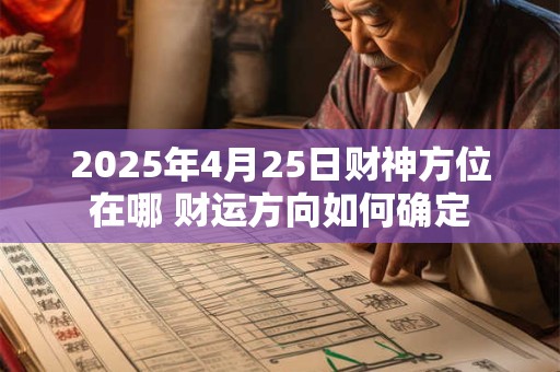 2025年4月25日财神方位在哪 财运方向如何确定