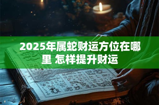 2025年属蛇财运方位在哪里 怎样提升财运