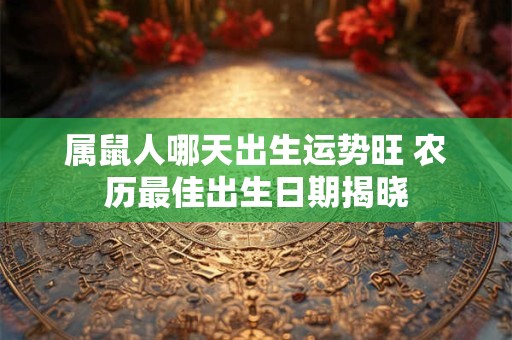 属鼠人哪天出生运势旺 农历最佳出生日期揭晓