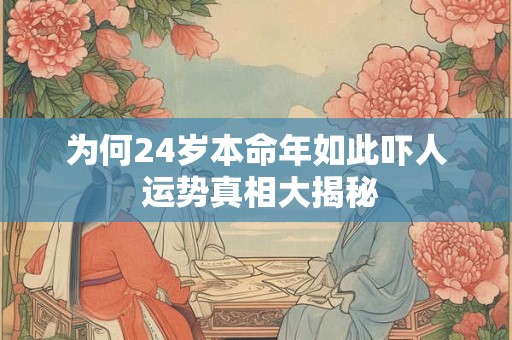 为何24岁本命年如此吓人 运势真相大揭秘