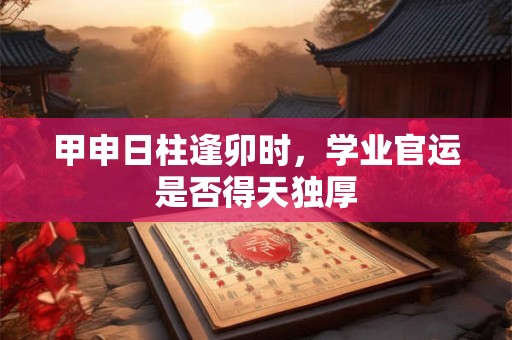 甲申日柱逢卯时，学业官运是否得天独厚