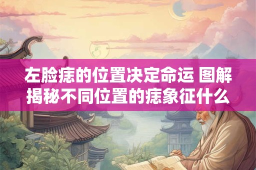 左脸痣的位置决定命运 图解揭秘不同位置的痣象征什么