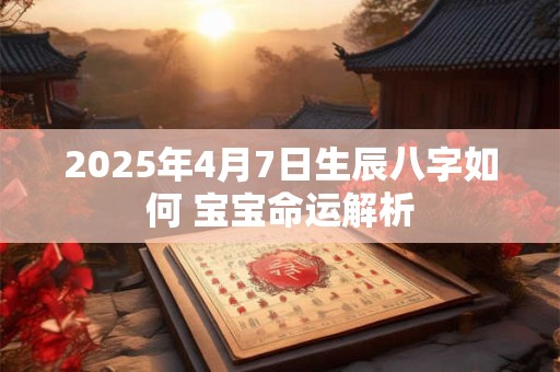 2025年4月7日生辰八字如何 宝宝命运解析