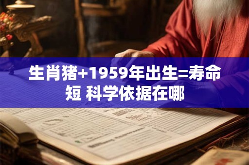 生肖猪+1959年出生=寿命短 科学依据在哪