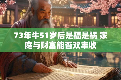 73年牛51岁后是福是祸 家庭与财富能否双丰收