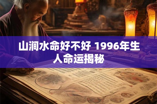 山涧水命好不好 1996年生人命运揭秘