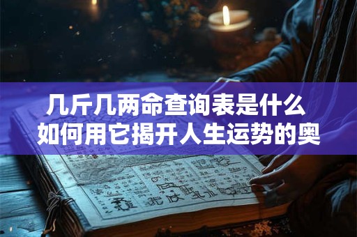 几斤几两命查询表是什么 如何用它揭开人生运势的奥秘