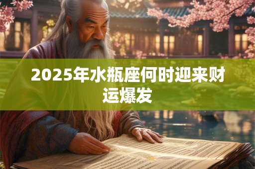 2025年水瓶座何时迎来财运爆发