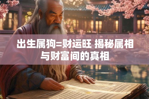 出生属狗=财运旺 揭秘属相与财富间的真相