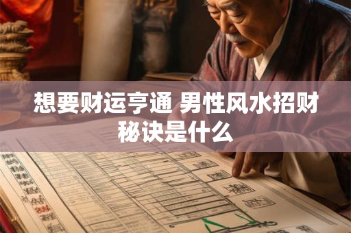 想要财运亨通 男性风水招财秘诀是什么
