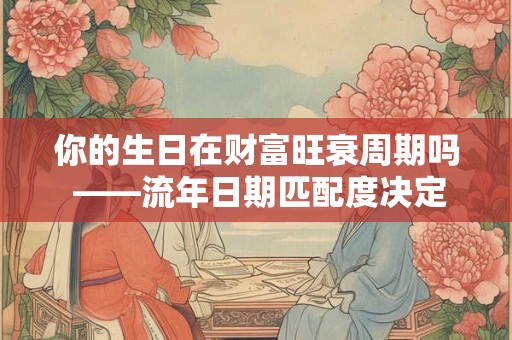 你的生日在财富旺衰周期吗 ——流年日期匹配度决定财运起伏