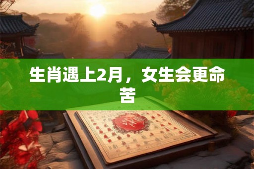 生肖遇上2月，女生会更命苦