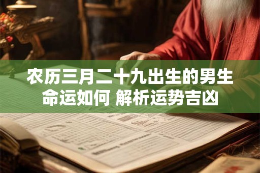 农历三月二十九出生的男生命运如何 解析运势吉凶