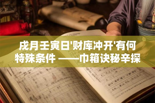 戌月壬寅日'财库冲开'有何特殊条件 ——巾箱诀秘辛探究