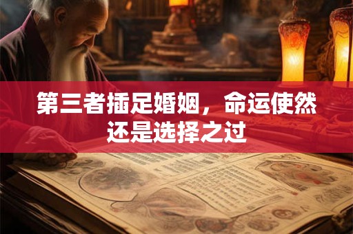 第三者插足婚姻，命运使然还是选择之过