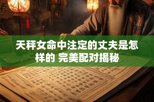 天秤女命中注定的丈夫是怎样的 完美配对揭秘