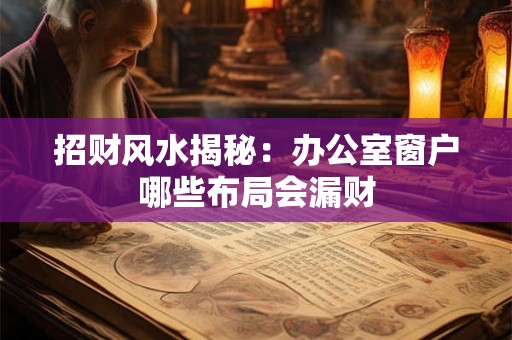 招财风水揭秘：办公室窗户哪些布局会漏财