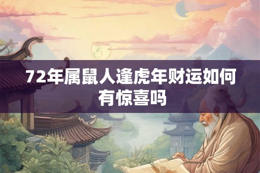 72年属鼠人逢虎年财运如何 有惊喜吗