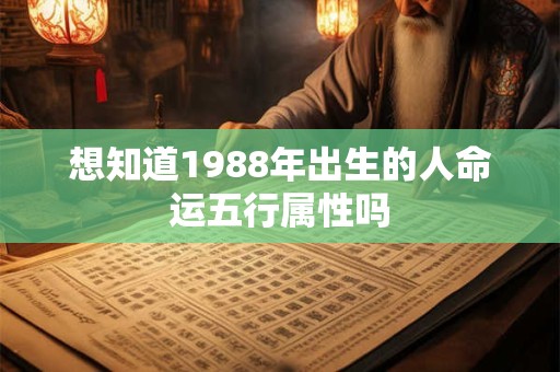 想知道1988年出生的人命运五行属性吗