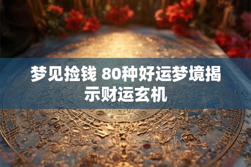 详细阅读:梦见捡钱 80种好运梦境揭示财运玄机 梦见捡钱 80种好运梦境揭示财运玄机