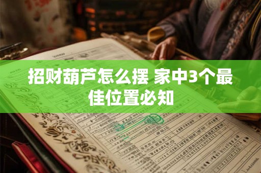 招财葫芦怎么摆 家中3个最佳位置必知