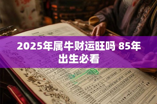2025年属牛财运旺吗 85年出生必看