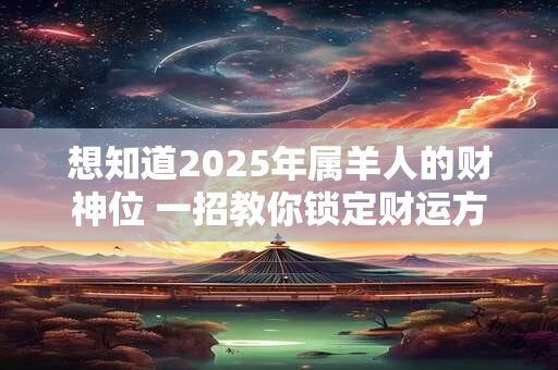 想知道2025年属羊人的财神位 一招教你锁定财运方向
