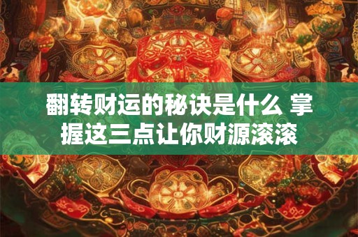 翻转财运的秘诀是什么 掌握这三点让你财源滚滚