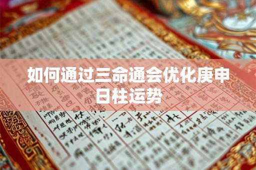 如何通过三命通会优化庚申日柱运势