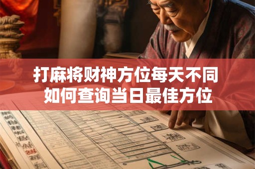 详细阅读:打麻将财神方位每天不同 如何查询当日最佳方位 打麻将财神方位每天不同 如何查询当日最佳方位