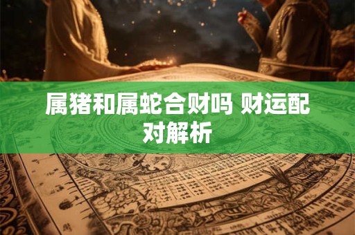 属猪和属蛇合财吗 财运配对解析