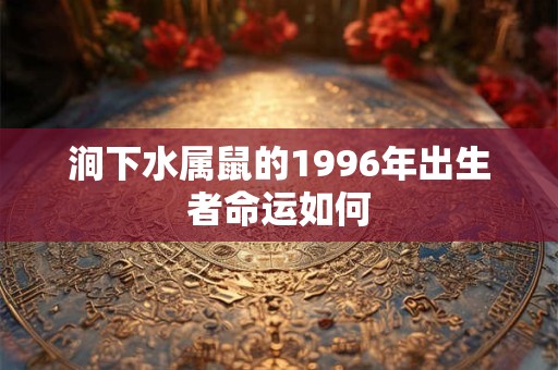 涧下水属鼠的1996年出生者命运如何