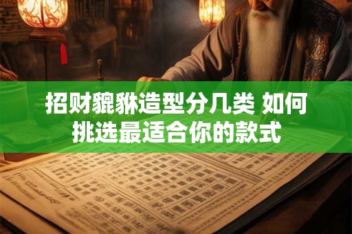 招财貔貅造型分几类 如何挑选最适合你的款式