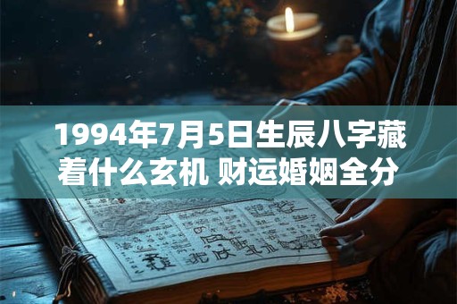 1994年7月5日生辰八字藏着什么玄机 财运婚姻全分析