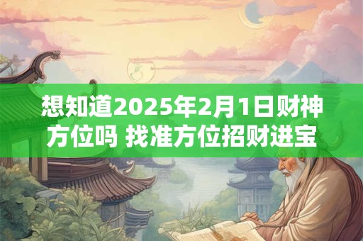 想知道2025年2月1日财神方位吗 找准方位招财进宝