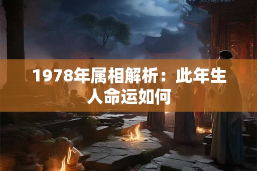 1978年属相解析：此年生人命运如何