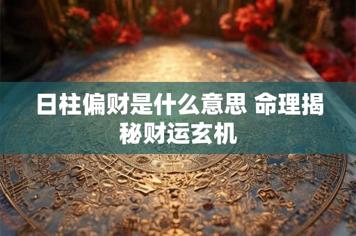 日柱偏财是什么意思 命理揭秘财运玄机