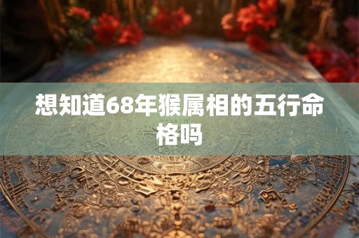 想知道68年猴属相的五行命格吗
