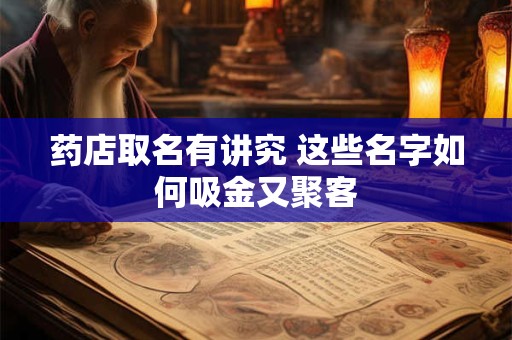 药店取名有讲究 这些名字如何吸金又聚客