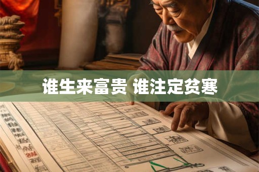 谁生来富贵 谁注定贫寒
